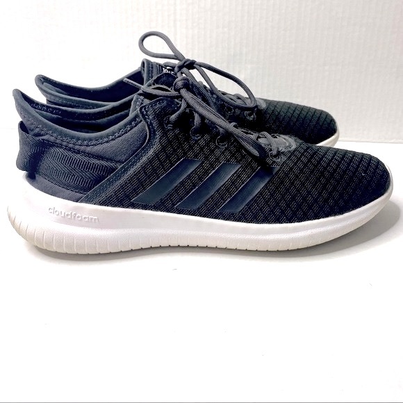 Adidas cloudfoam QT FLEX black blue white sneakers size 9 - Picture 1 of 10